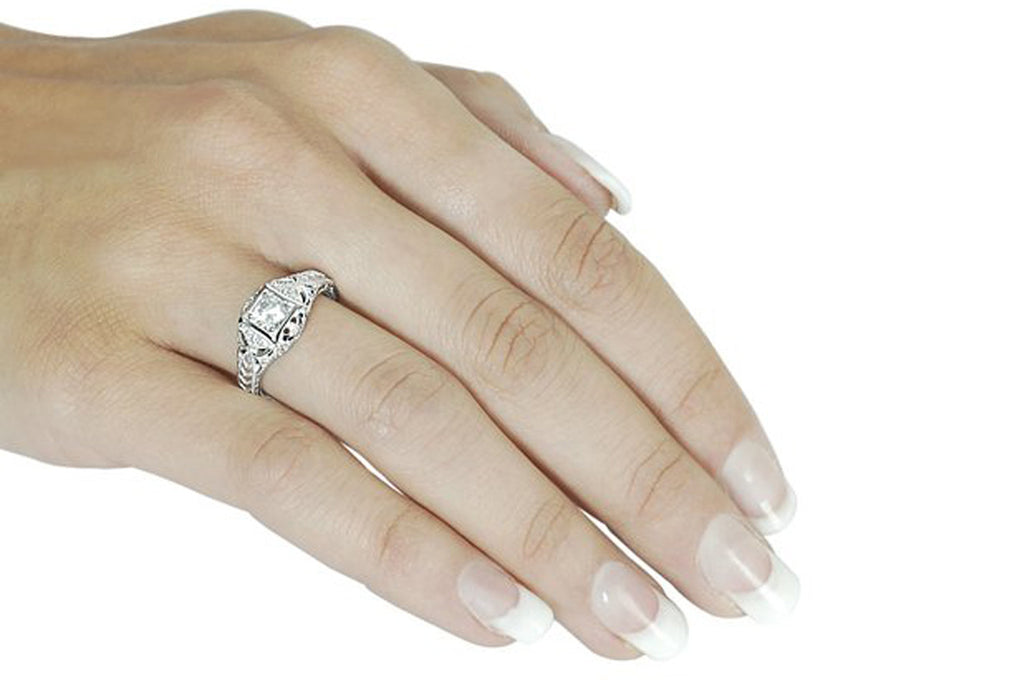 Brinley Co Sterling Silver Pave-style Cubic Zirconia Ring Hypoallergenic