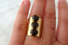 Black Swarovski ring