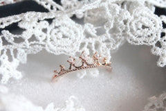 Zenobia silver and rose gold crown ring