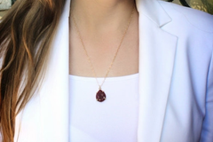 Teardrop red onyx necklace