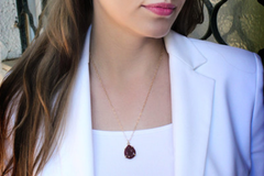 Teardrop red onyx necklace