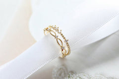 Passion 925 silver 14k gold plated ring