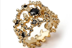 CORAL Black Gemstone Ring