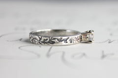 White sapphire engagement ring