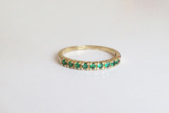 Emerald Ring - Half Eternity Ring