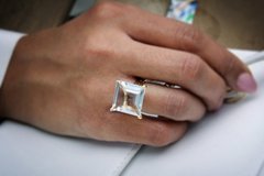 Clear quartz ring