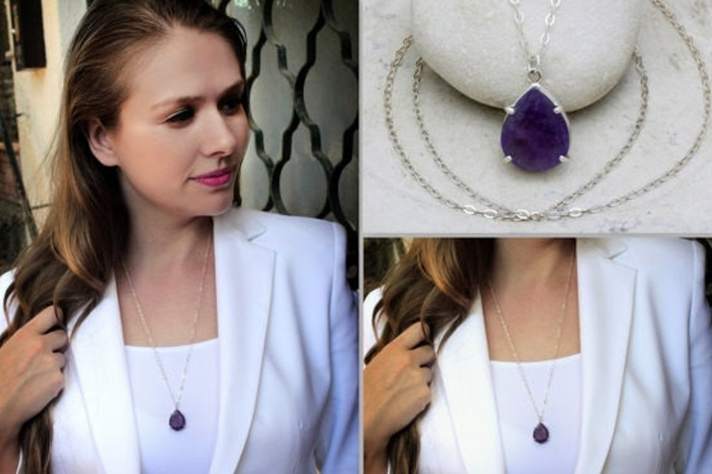 Teardrop Amethyst necklace