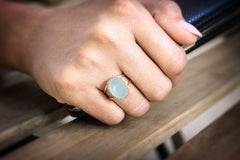 Aqua gold ring