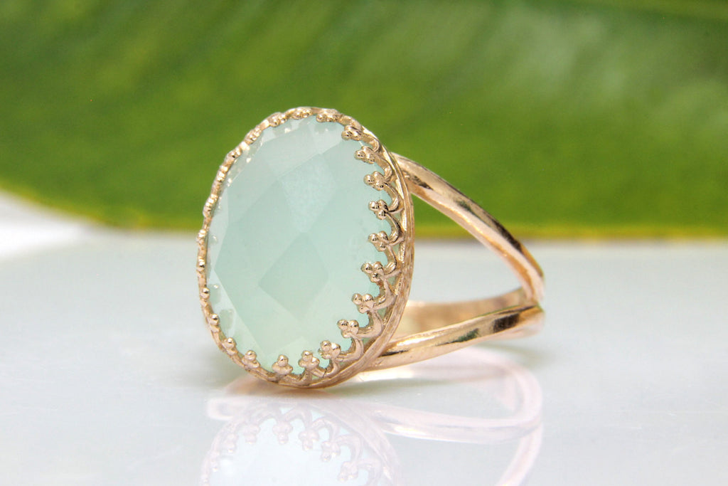 Aqua gold ring