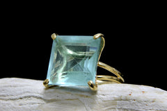 Blue topaz cocktail ring