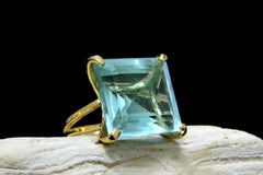 Blue topaz cocktail ring