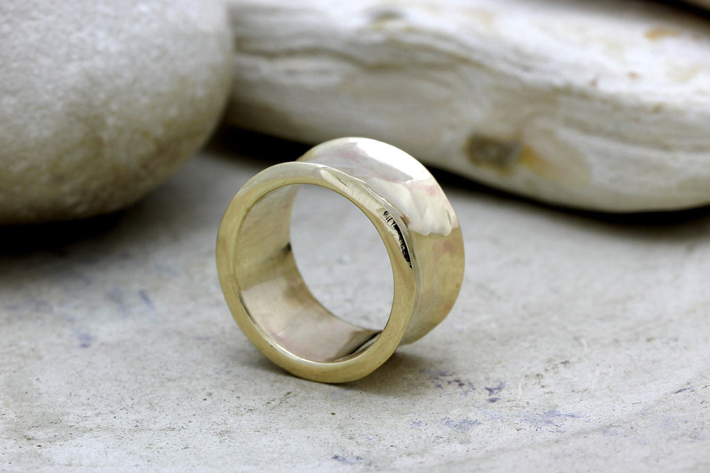 Wide gold wedding ring