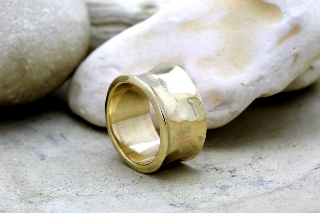 Wide gold wedding ring