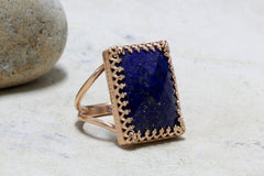14k rose gold Lapis Lazuli rings