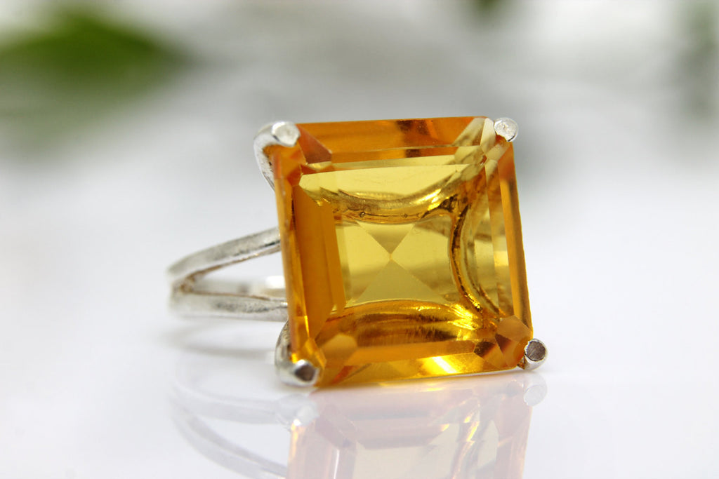 14k rose gold Citrine ring