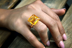14k rose gold Citrine ring
