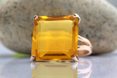 14k rose gold Citrine ring