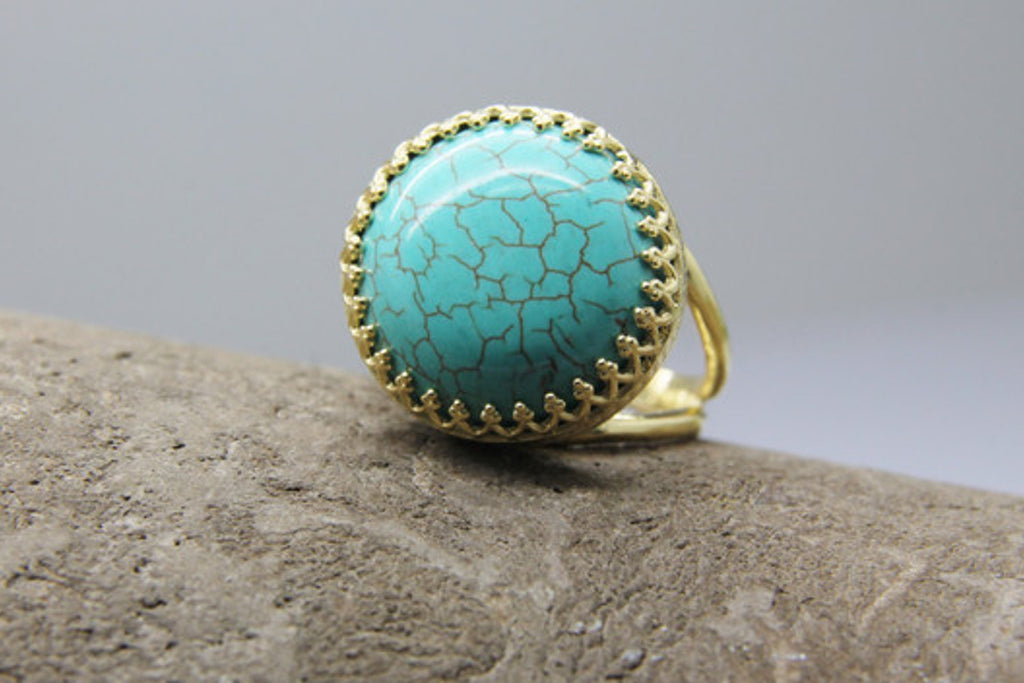 14k gold turquoise ring