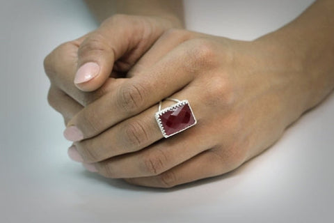 Rectangular Ruby ring