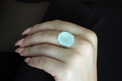 Cocktail aqua Chalcedony ring