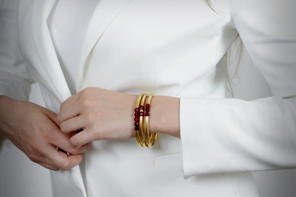14k gold and garnet bracelet