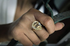 Lemon quartz ring