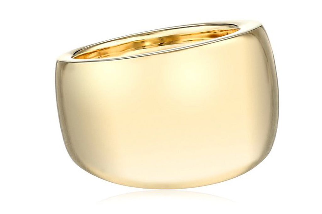 Italian 14k Yellow Gold Bold Band Ring, Size 7