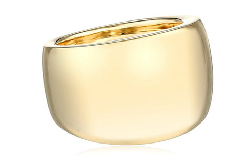 Italian 14k Yellow Gold Bold Band Ring, Size 7
