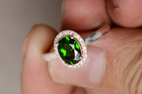 Natural Russian Diopside Ring