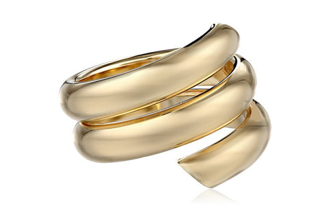 Polished Italian 14k Yellow Gold Bypass Ring