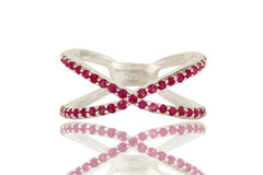 Cluster Criss-Cross Knuckle X Ring