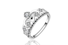 Fashion 925 sterling silver jewelry imperial crown luxury elegant party ring, size 7