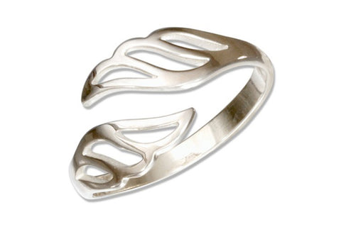 Sterling Silver Adjustable Filigree Wings Bypass Ring