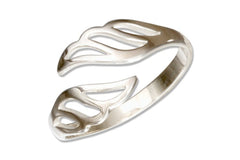 Sterling Silver Adjustable Filigree Wings Bypass Ring