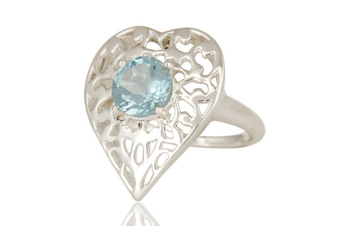 Heart Design Cocktail Ring