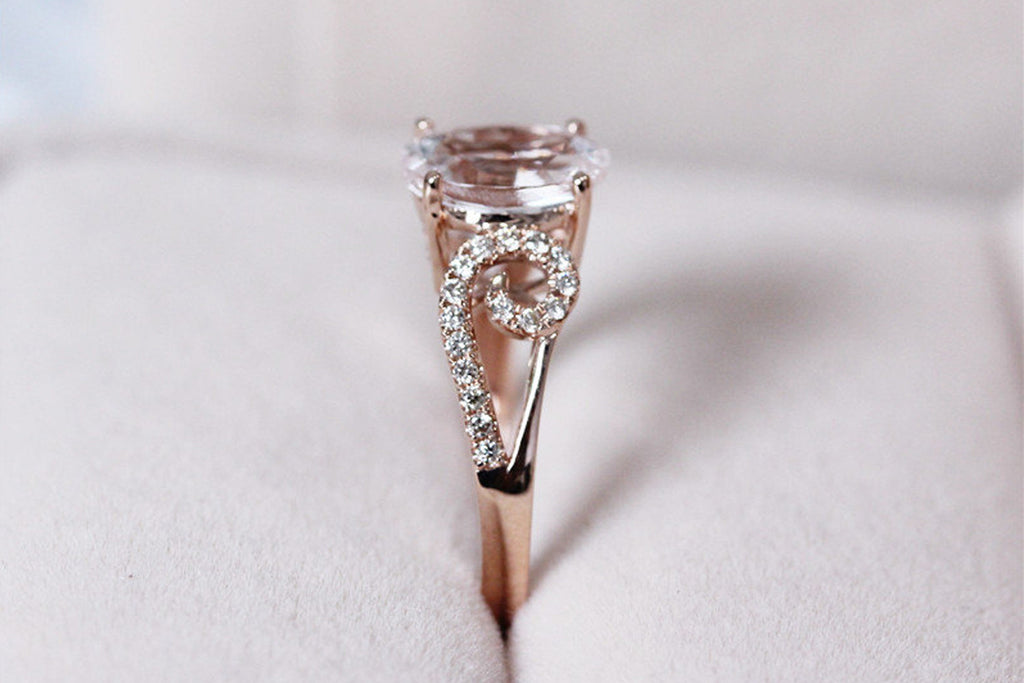Diamond Morganite Wedding Ring