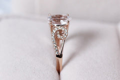 Diamond Morganite Wedding Ring