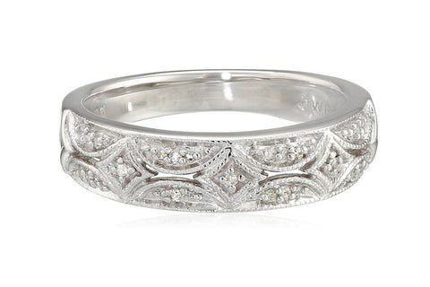 Sterling Silver Diamond Band Ring (1/20 cttw, I-J Color, I2-I3 Clarity)