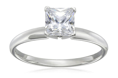 14k Gold Princess-Cut Solitaire Ring, Made with Swarovski Zirconia (1 cttw)