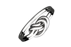 Silver Plated Celtic Double Love Knot Ring Symbolizes Unity and Protection