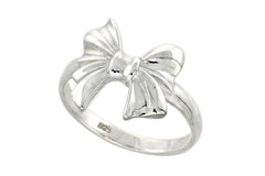Sterling Silver Bow Ladies Ring Flawless Quality Finish 3/4 inch wide