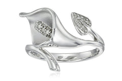 10K Gold Calla Lily Diamond Ring (1/10 Cttw, I-J Color, I2-I3 Clarity)