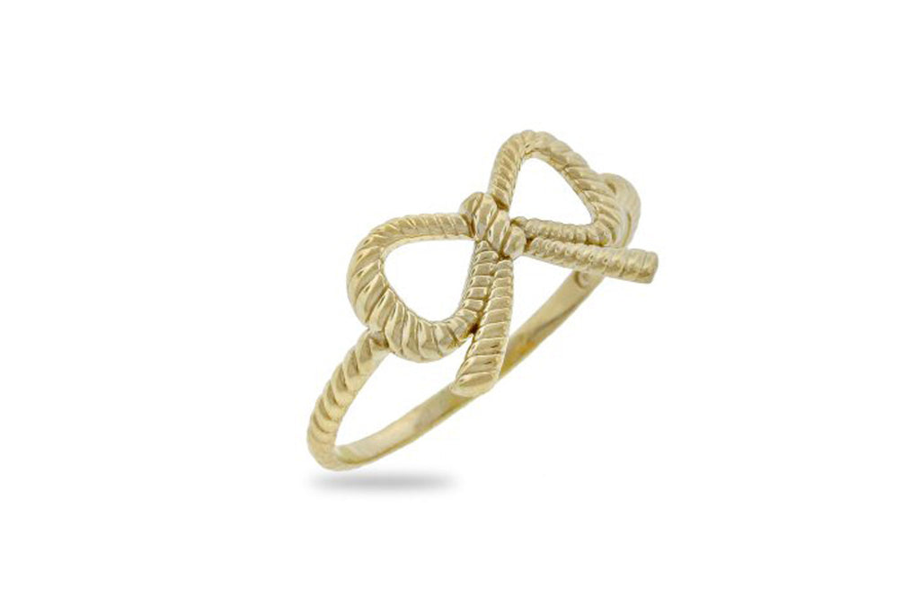 Gold Ribbon Bow Ring, 14k