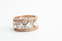 Goldfilled diamond zirconia triple stacked band