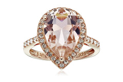 Sterling Silver Swarovski Clear Crystal Pear Ring