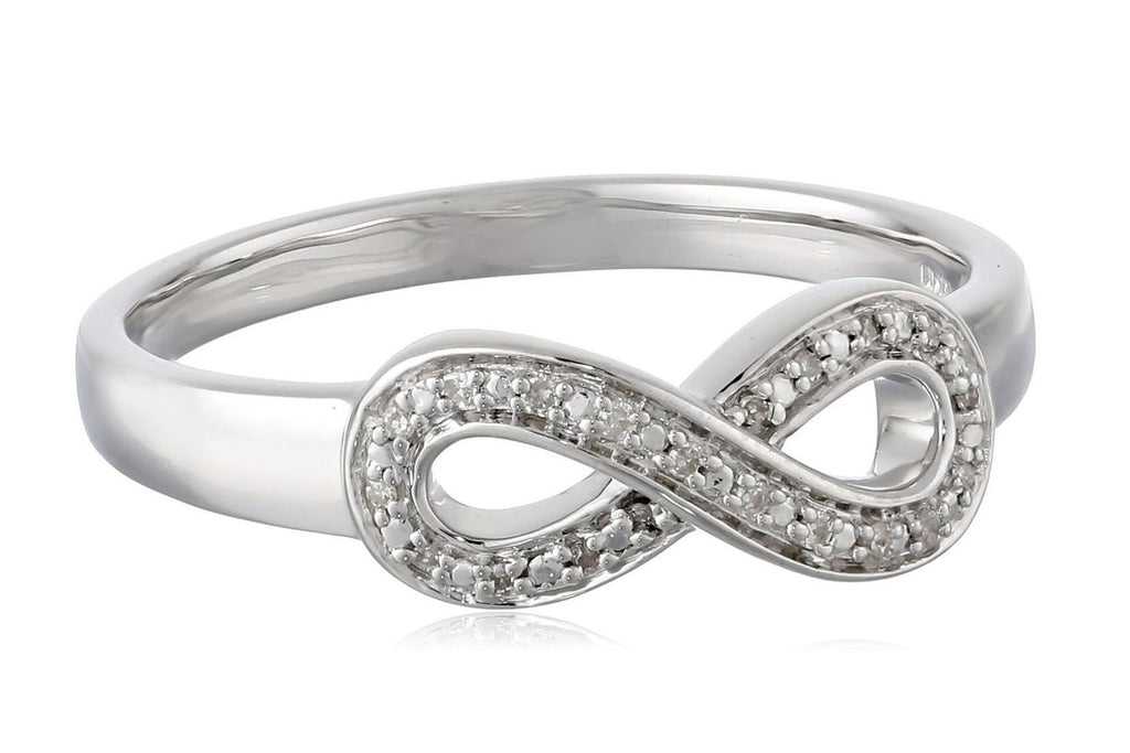 Sterling Silver Diamond Infinity Ring (0.05 cttw, I-J Color, I2-I3 Clarity)