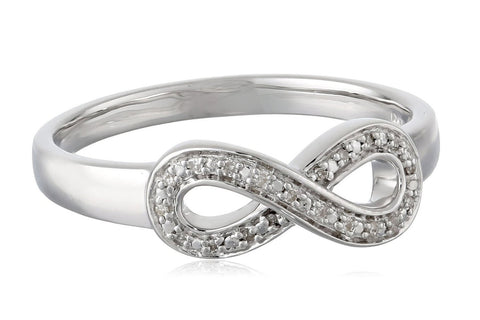 Sterling Silver Diamond Infinity Ring (0.05 cttw, I-J Color, I2-I3 Clarity)