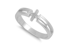 Sterling Silver Sideways Cross Ring