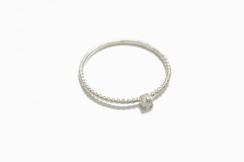 Silver tiny 2mm cz ring