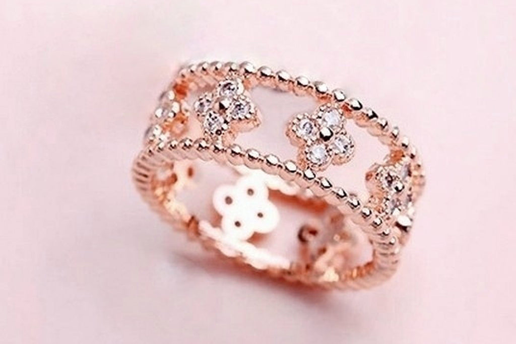 LV Style 14k Gold & Rose Gold Ring